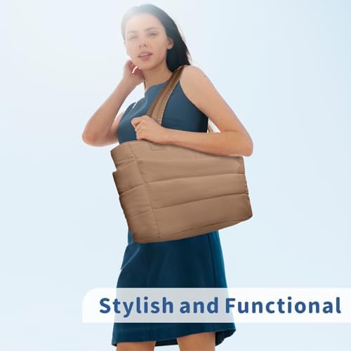 TOPDesign Lightweight Puffy Handbag for Women Travel TOPDesign Quilted Shoulder Bag for Women Work TOPDesign Puffer Tote