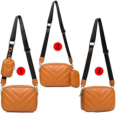 Herald Chevron Quilted Small Crossbody Bag for Women - Camera Side Shoulder Bag, 2 Sizes, Coin Purse Included Herald Che