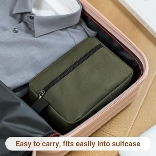 Elviros Lightweight Travel Toiletry Bag for Women and Men Travel Essentials Gifts for Men(Navy Blue) Global Recycled Sta