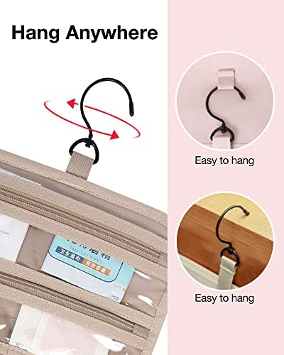 Toiletry Bag Smart Hanging Travel Makeup Organizer TSA Approved Transparent | Travel Makeup Organizer with Hanging Feat