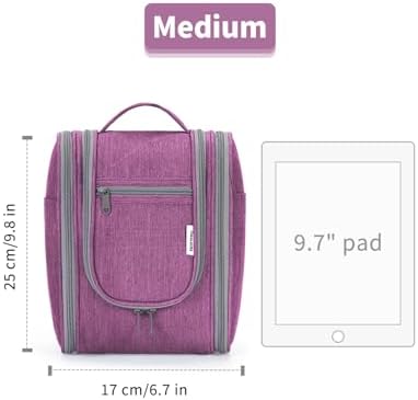 Narwey Large Blue Leaf Hanging Toiletry Bag for Women Travel and Men Cosmetics Organizers