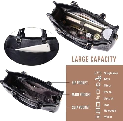 AUYOCO Vegan Leather Crossbody Bags for Women Handbag with Guitar Strap Zipped Pockets AUYOCO Vegan Leather Crossbody