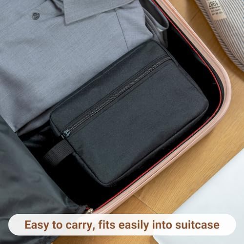 Elviros Lightweight Travel Toiletry Bag for Women and Men Travel Essentials Gifts for Men(Navy Blue) Global Recycled Sta