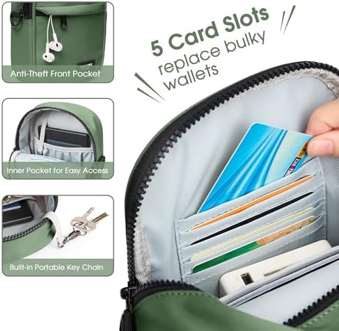 KALIDI Multi Position Crossbody Sling Bag for Women Men with Adjustable Strap