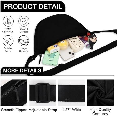 EVGLOW Nylon Crescent Crossbody Bag - Trendy Women's Travel Sling Bag EVGLOW Nylon Crescent Crossbody Bag - Small Men's