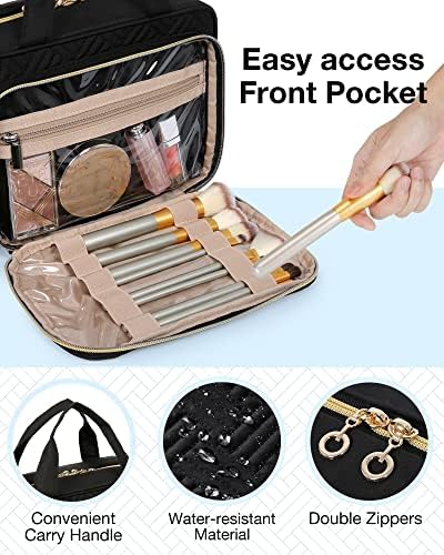 Toiletry Bag Smart Hanging Travel Makeup Organizer TSA Approved Transparent | Travel Makeup Organizer with Hanging Feat