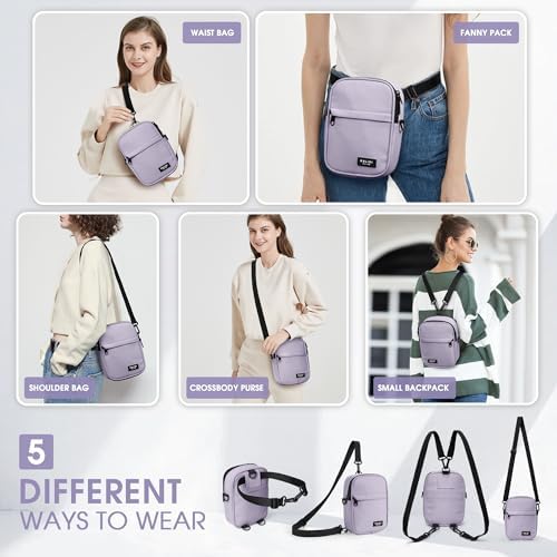 KALIDI Multi Position Crossbody Sling Bag for Women Men with Adjustable Strap