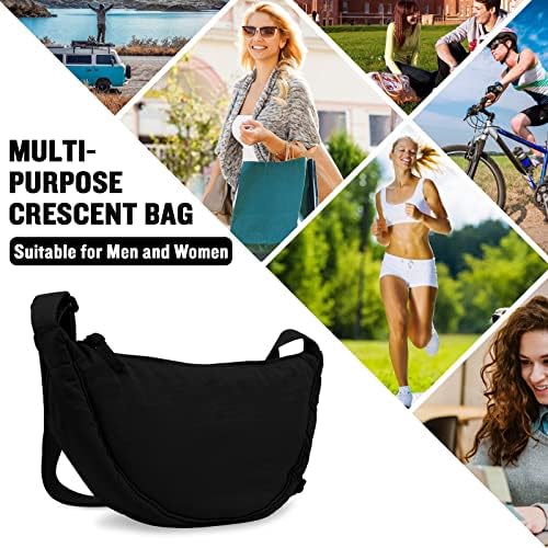 EVGLOW Nylon Crescent Crossbody Bag - Trendy Women's Travel Sling Bag EVGLOW Nylon Crescent Crossbody Bag - Small Men's