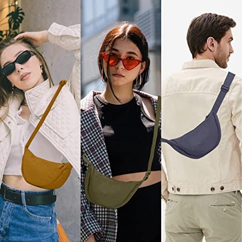 EVGLOW Nylon Crescent Crossbody Bag - Trendy Women's Travel Sling Bag EVGLOW Nylon Crescent Crossbody Bag - Small Men's