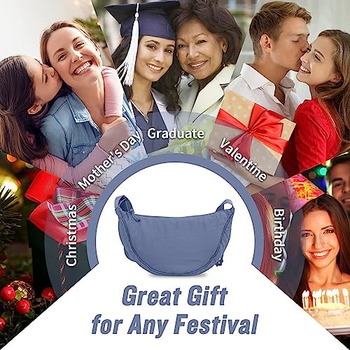 EVGLOW Nylon Crescent Crossbody Bag - Trendy Women's Travel Sling Bag EVGLOW Nylon Crescent Crossbody Bag - Small Men's