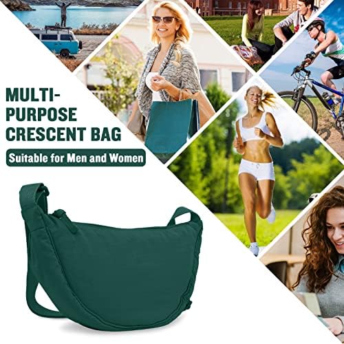EVGLOW Nylon Crescent Crossbody Bag - Trendy Women's Travel Sling Bag EVGLOW Nylon Crescent Crossbody Bag - Small Men's