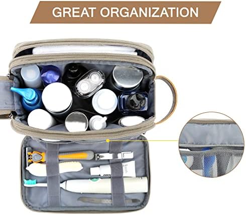 Men's Water-resistant Toiletry Bag - BAGSMART Dopp Kit Canvas Travel Organizer - Black - Large - Image 8