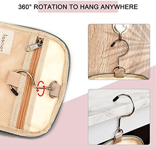 Water-resistant Travel Hanging Toiletry Bag for Women and Men, 6 Organizer Compartments, Holds Full Size Bottles, Black