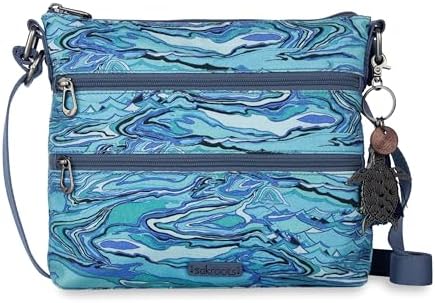Sakroots Eco Twill Crossbody Purse for Everyday Use and Travel - Zipper Closure & Adjustable Strap