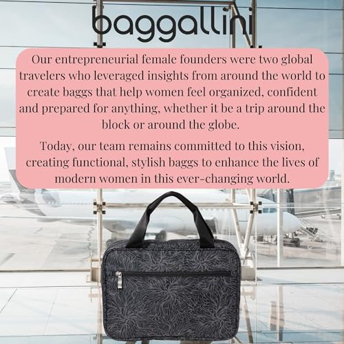 Baggallini Unisex Large Hanging Travel Toiletry Kit - Lightweight 8x11 Inch Makeup Bag for Everyone Travel
