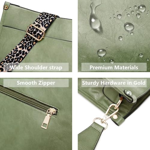 AUYOCO Vegan Leather Crossbody Bags for Women Handbag with Guitar Strap Zipped Pockets AUYOCO Vegan Leather Crossbody