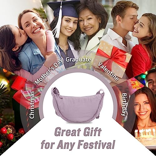 EVGLOW Nylon Crescent Crossbody Bag - Trendy Women's Travel Sling Bag EVGLOW Nylon Crescent Crossbody Bag - Small Men's