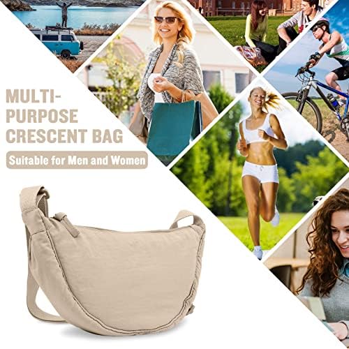 EVGLOW Nylon Crescent Crossbody Bag - Trendy Women's Travel Sling Bag EVGLOW Nylon Crescent Crossbody Bag - Small Men's