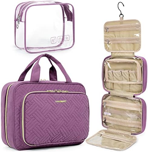 Toiletry Bag Smart Hanging Travel Makeup Organizer TSA Approved Transparent | Travel Makeup Organizer with Hanging Feat