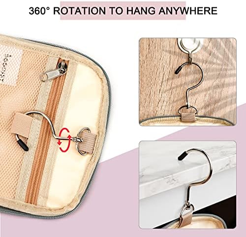 Water-resistant Travel Hanging Toiletry Bag for Women and Men, 6 Organizer Compartments, Holds Full Size Bottles, Black