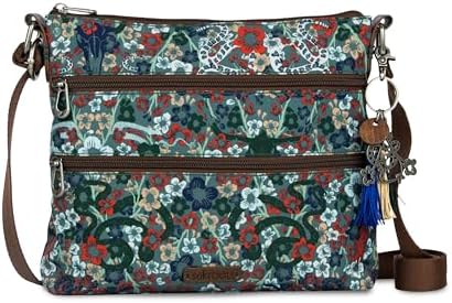 Sakroots Eco Twill Crossbody Purse for Everyday Use and Travel - Zipper Closure & Adjustable Strap