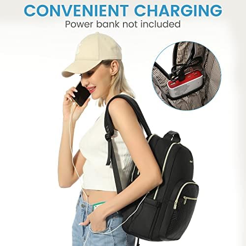 Laptop Backpack Purse for Women Work Travel Black OEKO-TEX STANDARD 100 Laptop Backpack Purse for Women College Black Qu