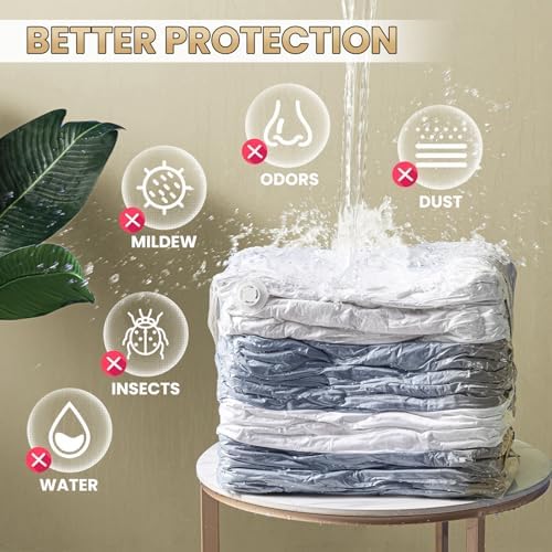 TAILI Jumbo Cube Vacuum Storage Bags 4 Pack, Extra Large (31x40x15 Inch) for Clothing and Bedding, Space Saving Closet O