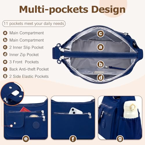 Sac Bandoulière BTNEEU Femmes Grande Sacoches Imperméable pour Fixed Usage Shopping, Travail, Voyage avec Besace Multifo