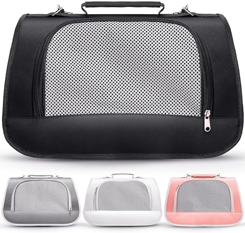Airline Approved Small Pet Carrier for Cats and Rabbits, Lightweight & Ventilated Dog Carrier, Soft-Sided & Foldable (Up