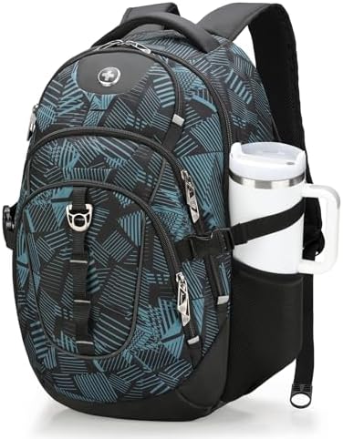 Swissdigital Design Laptop Backpack with USB Charging Port | Men's 15.6 Inches Fit 31L Travel Backpack | Blue/Black | SD