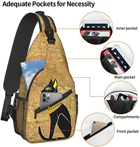 ASYG Egyptian Sling Bag Casual Backpack Crossbody Daypack Casual Use Men Women Multifunctional Style