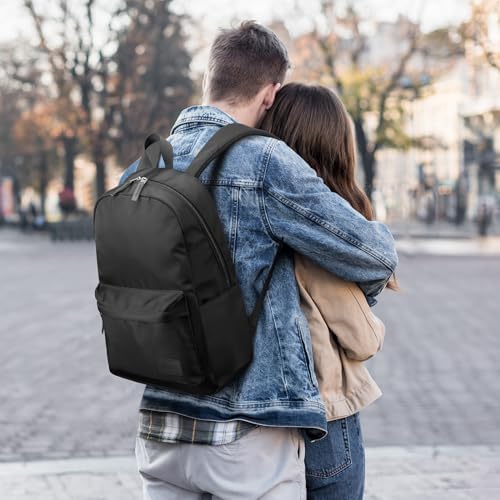 HOMIEE Lightweight Casual Laptop Backpack Black Fits 15.6 Inch Computer Unisex College Work Travel Water-Resistant Cute