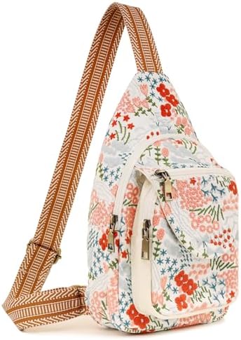 SILKAREA Embroidered Boho Small Sling Bag for Women Travel (Blue) SILKAREA Embroidered Boho Small Sling Bag for Women Ch