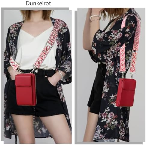 Women's Small PU Leather Crossbody Bag for Phone, 7 Inches | DBPBToU Women's PU Leather Crossbody Phone Purse, 7 Inches