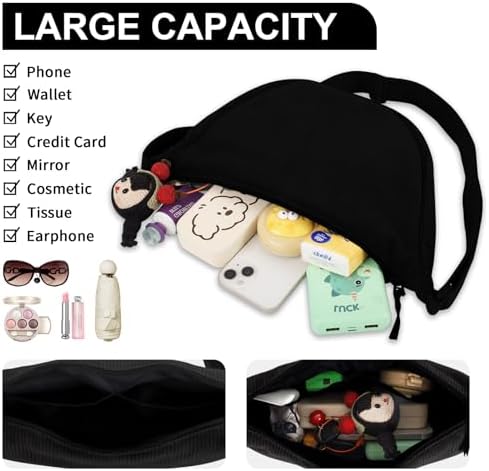 EVGLOW Nylon Crescent Crossbody Bag - Trendy Women's Travel Sling Bag EVGLOW Nylon Crescent Crossbody Bag - Small Men's