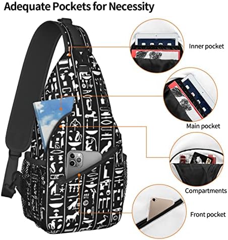 ASYG Egyptian Sling Bag Casual Backpack Crossbody Daypack Casual Use Men Women Multifunctional Style