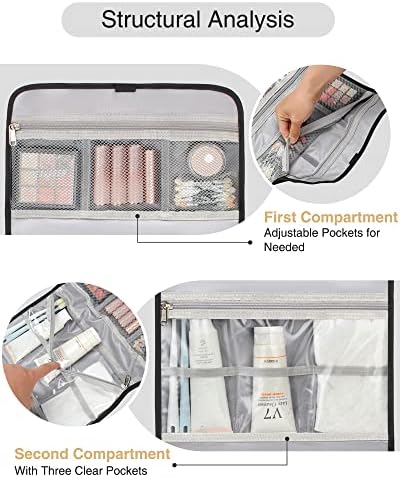 Relavel Travel Toiletry Bag for Men, Large Capacity Travel Kit, Hanging Toiletry Bag for Women