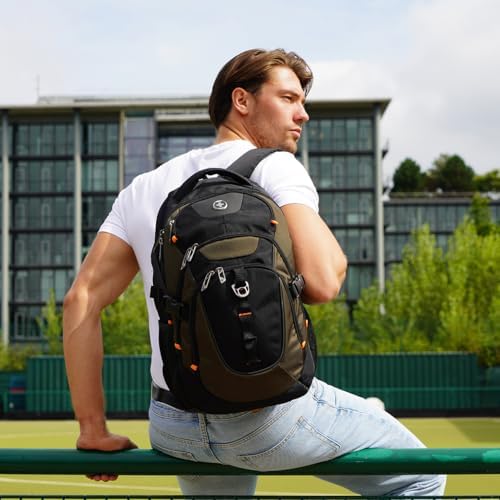 Swissdigital Design Laptop Backpack with USB Charging Port | Men's 15.6 Inches Fit 31L Travel Backpack | Blue/Black | SD