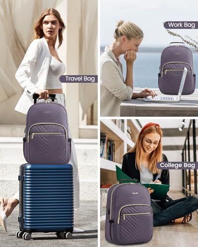 Laptop Backpack Purse for Women Work Travel Black OEKO-TEX STANDARD 100 Laptop Backpack Purse for Women College Black Qu