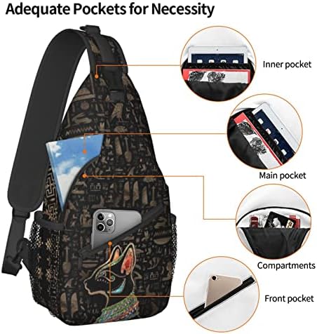 ASYG Egyptian Sling Bag Casual Backpack Crossbody Daypack Casual Use Men Women Multifunctional Style
