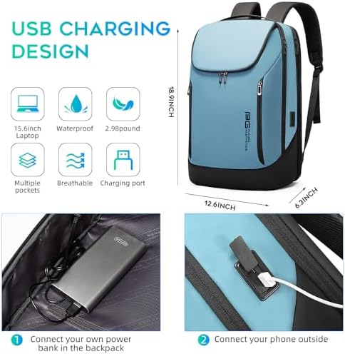 Smart BANGE Business Waterproof 15.6 Inch Laptop Backpack for Travel with USB Charging Port
| BANGE Business Smart Wate - Image 39