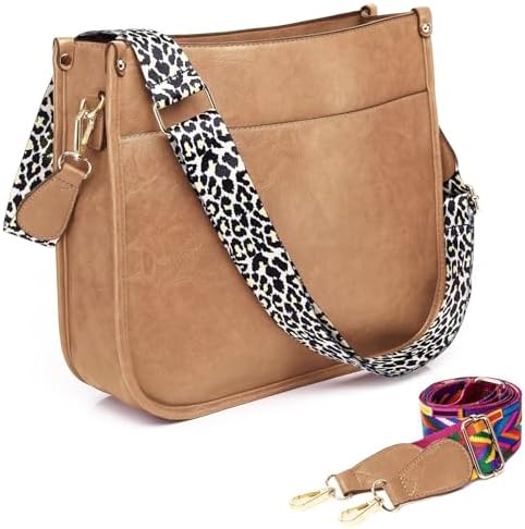 AUYOCO Vegan Leather Crossbody Bags for Women Handbag with Guitar Strap Zipped Pockets AUYOCO Vegan Leather Crossbody