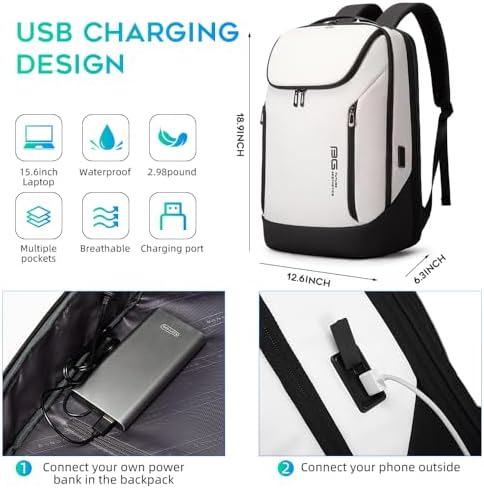 Smart BANGE Business Waterproof 15.6 Inch Laptop Backpack for Travel with USB Charging Port
| BANGE Business Smart Wate - Image 16