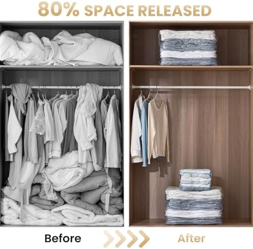 TAILI Jumbo Cube Vacuum Storage Bags 4 Pack, Extra Large (31x40x15 Inch) for Clothing and Bedding, Space Saving Closet O