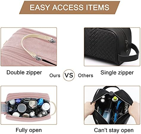 Men's Water-resistant Toiletry Bag - BAGSMART Dopp Kit Canvas Travel Organizer - Black - Large - Image 66