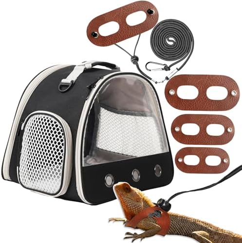 Bearded Dragon Travel Backpack with Harness and Leash Set Airline Approved Bearded Dragon Lizard Backpack Travel Carrier