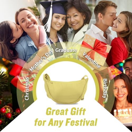 EVGLOW Nylon Crescent Crossbody Bag - Trendy Women's Travel Sling Bag EVGLOW Nylon Crescent Crossbody Bag - Small Men's