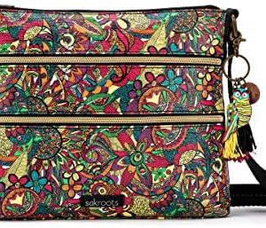 Sakroots Eco Twill Crossbody Purse for Everyday Use and Travel - Zipper Closure & Adjustable Strap