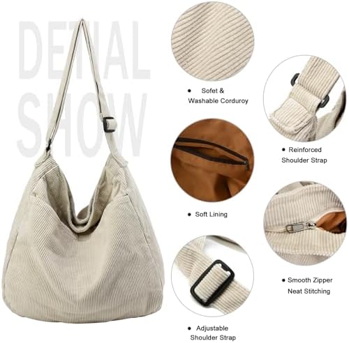 Dainaotm Canvas Tote Bag Casual Hobo Crossbody Shoulder Bag for Women Large Purse Messenger Bag Travel Work Dainaotm Can