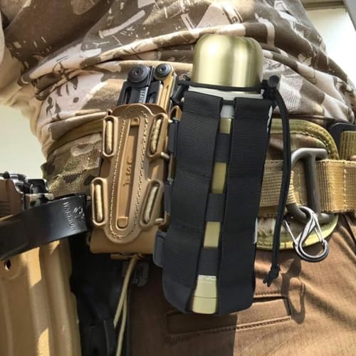 WUSJCOF Porte-Gourde Molle Accessoire Sac à Dos pour Randonnée et Camping Système Tactique Largeur Ajustable 7-15 cm